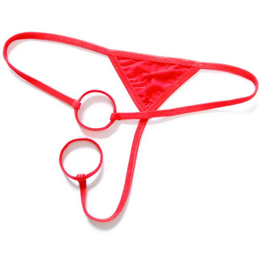 Red Men’s Double Trouble Cock-Ring Thong - pridevoyageshop.com - gay men’s thongs, boxers, briefs and jockstraps