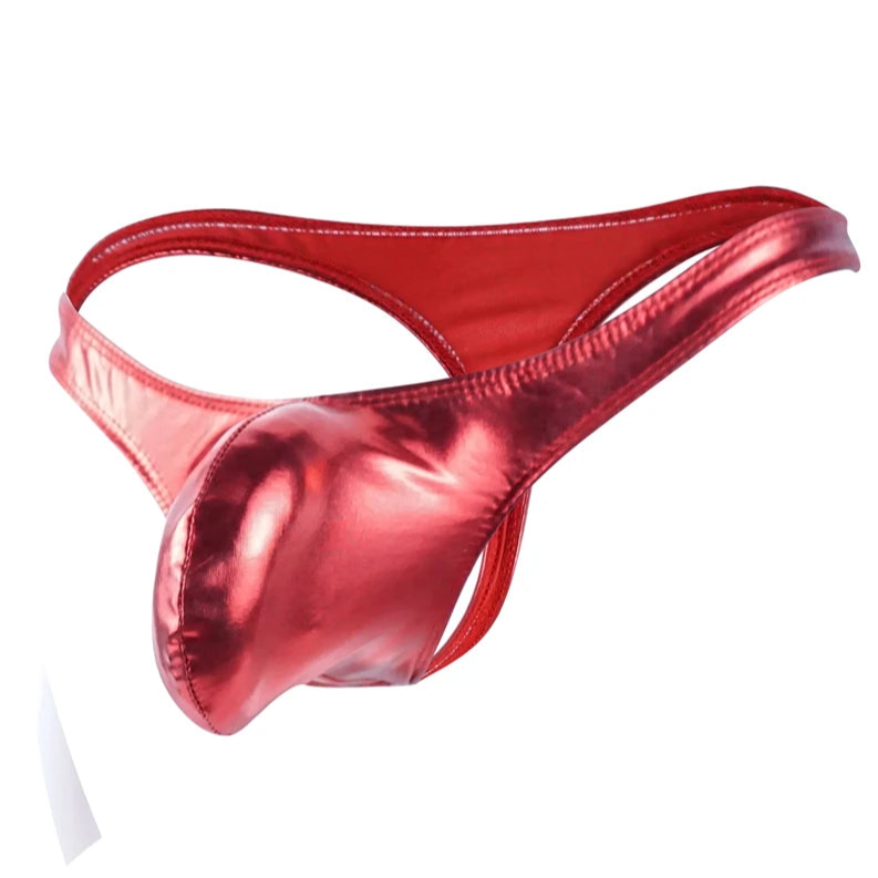 Red Men’s Liquid Metal Bulge Lifter Thong - pridevoyageshop.com - gay men’s thongs, boxers, briefs and jockstraps