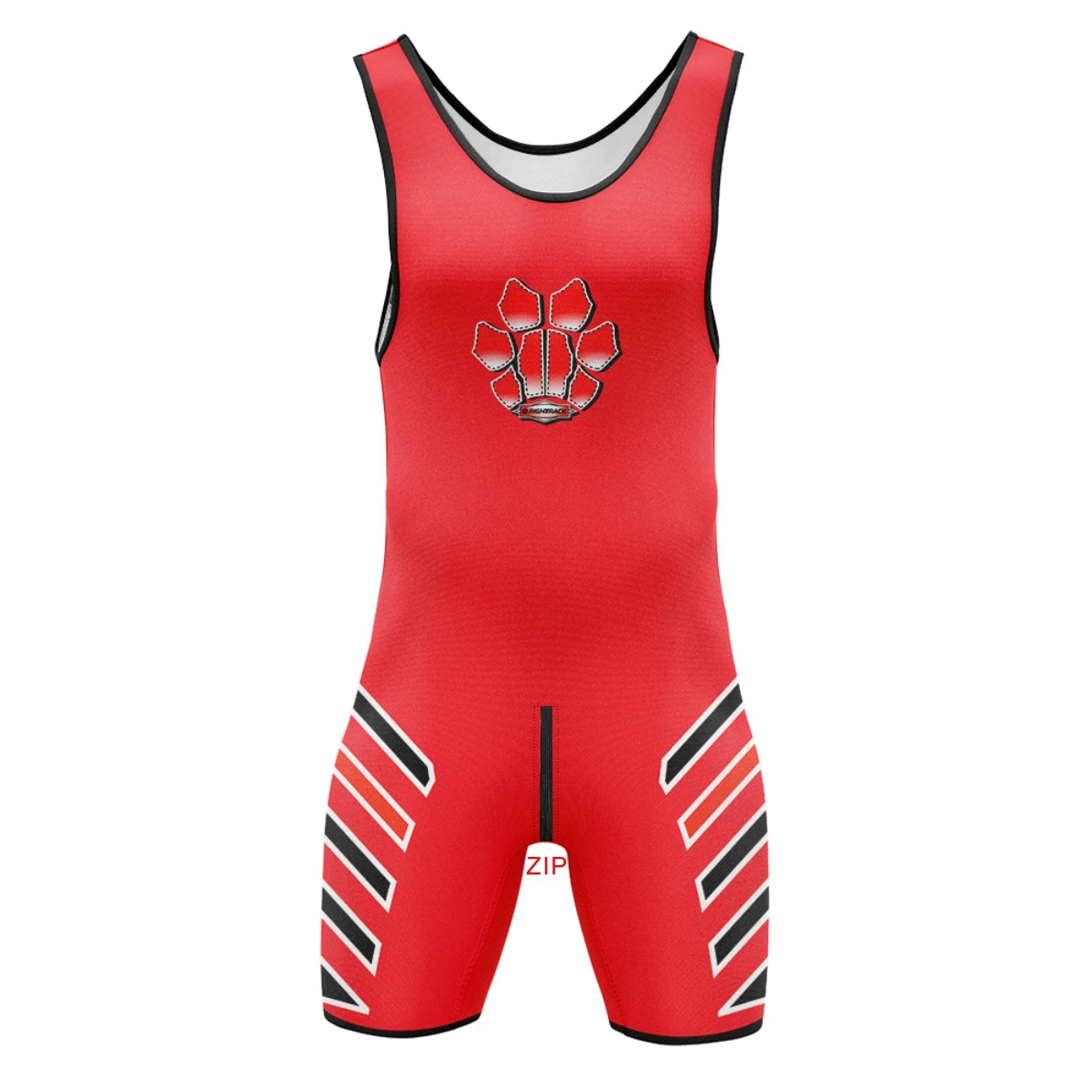 Red Paw Puppy Play Wrestling Singlet – Zipper Edition from Pridevoyageshop