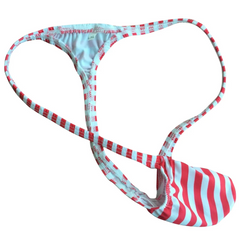 Red and white striped Men’s Star-Spangled Tease Patriotic Thong - pridevoyageshop.com - gay men’s thongs, boxers, briefs and jockstraps