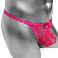 Rose Men’s Bow Lace Panties - pridevoyageshop.com - gay men’s thongs, boxers, briefs and jockstraps