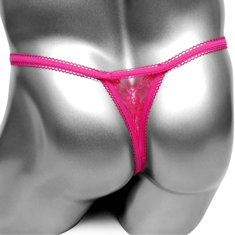 Rose Men’s Bow Lace Panties - pridevoyageshop.com - gay men’s thongs, boxers, briefs and jockstraps