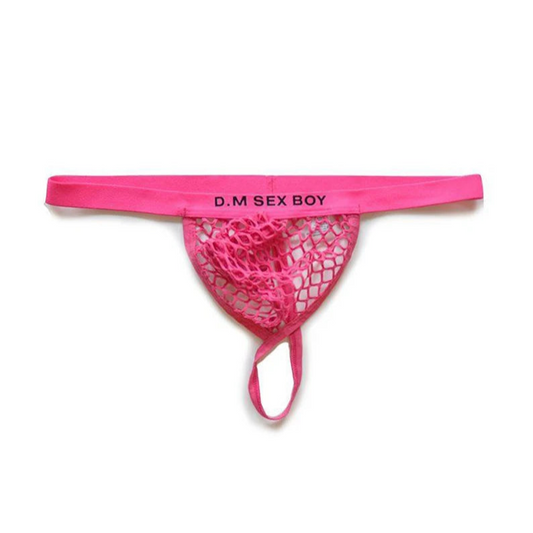 Rose red Men’s D.M. Sex Boy Fishnet Thong - pridevoyageshop.com - gay men’s thongs, boxers, briefs and jockstraps