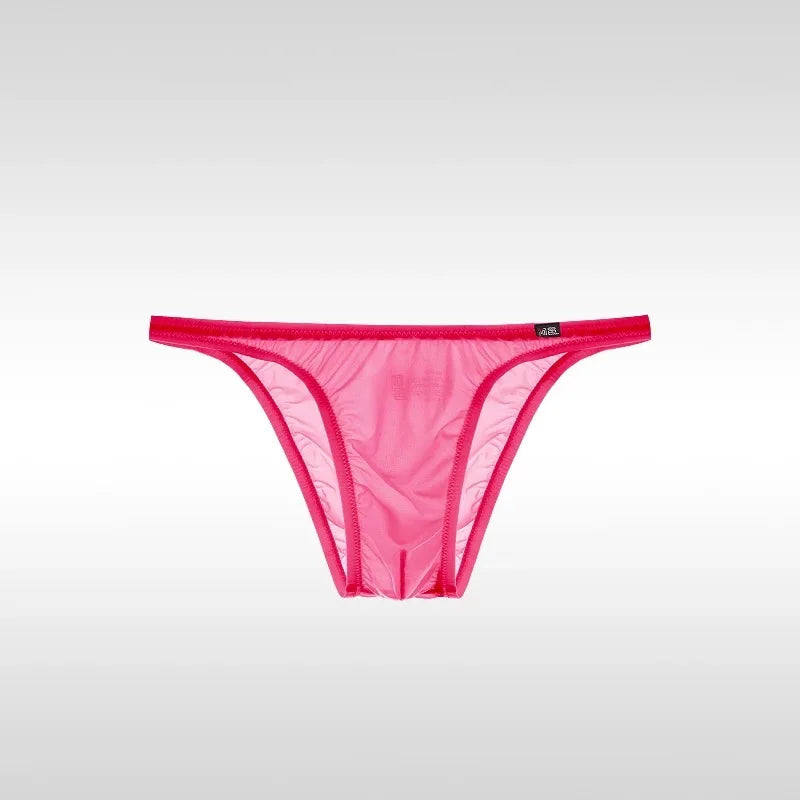 Rose red Men’s “Sheer Tease” Micro Bikini Brief - pridevoyageshop.com - gay men’s thongs, boxers, briefs and jockstraps