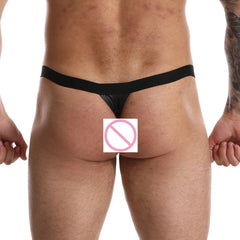 a hot gay man in red Daddy's Faux Leather Zipper Thong - pridevoyageshop.com - gay men’s underwear and swimwear