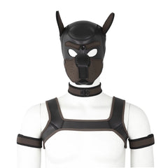 brown Gay Men Neoprene Puppy Hood Set for Kinks and Fetishes - pridevoyageshop.com - gay men’s bodystocking, lingerie, fishnet and fetish wear