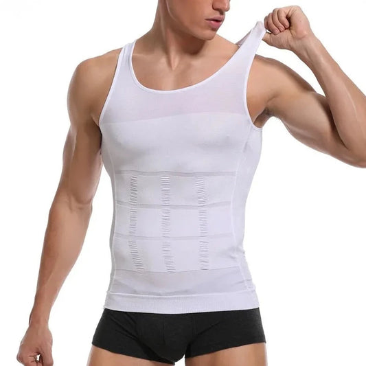 white Men's Tank Top Shaper - pridevoyageshop.com - gay men’s underwear and swimwear