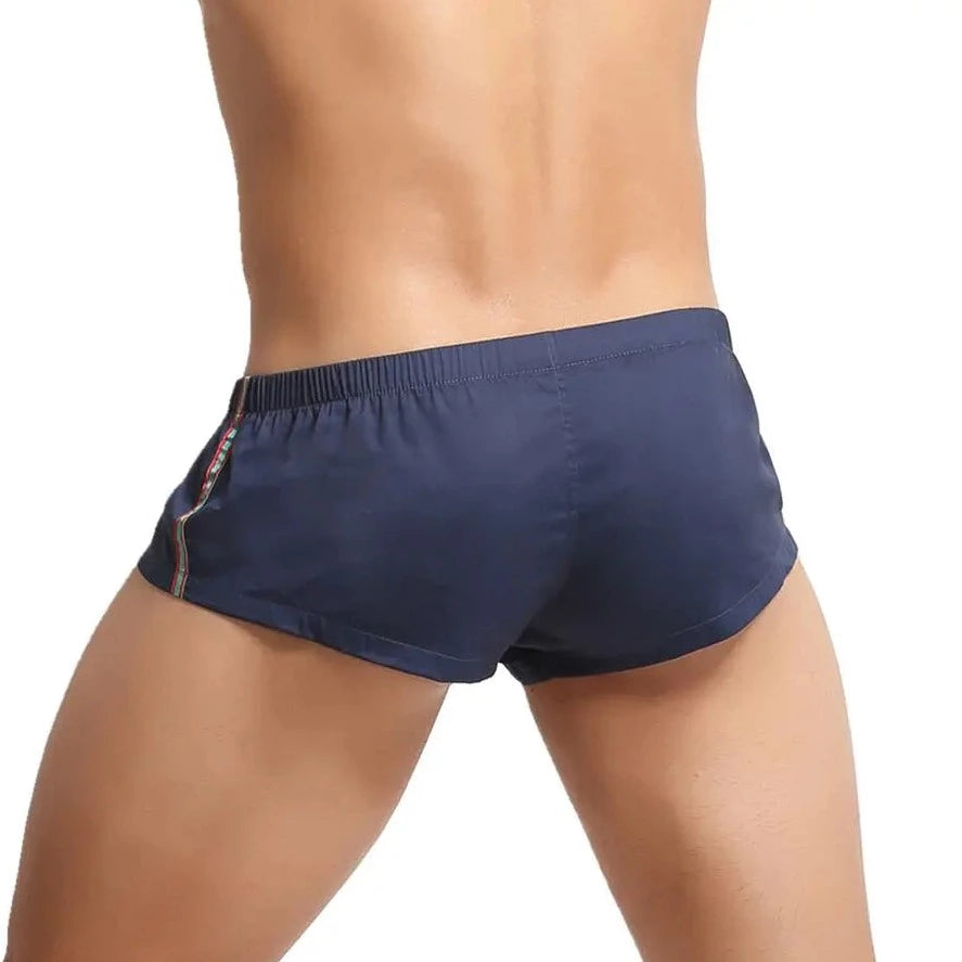 a hot gay man in dark blue SEOBEAN Lounge Boxer Shorts - pridevoyageshop.com - gay men’s underwear and swimwear