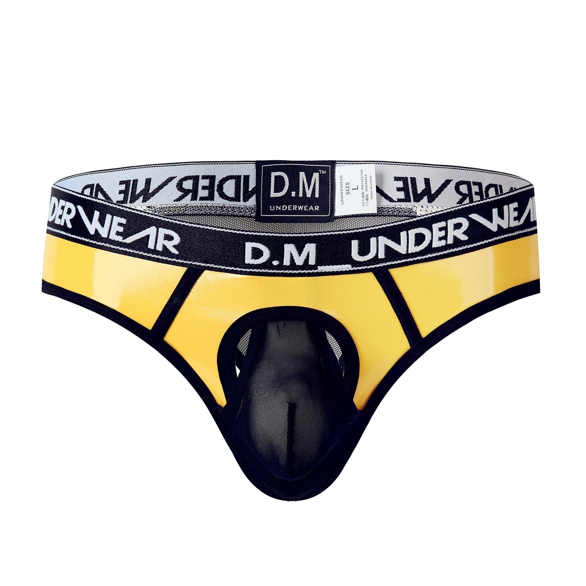yellow DM Kinky Mesh Secret Thongs | Gay Men Underwear- pridevoyageshop.com - gay men’s underwear and swimwear