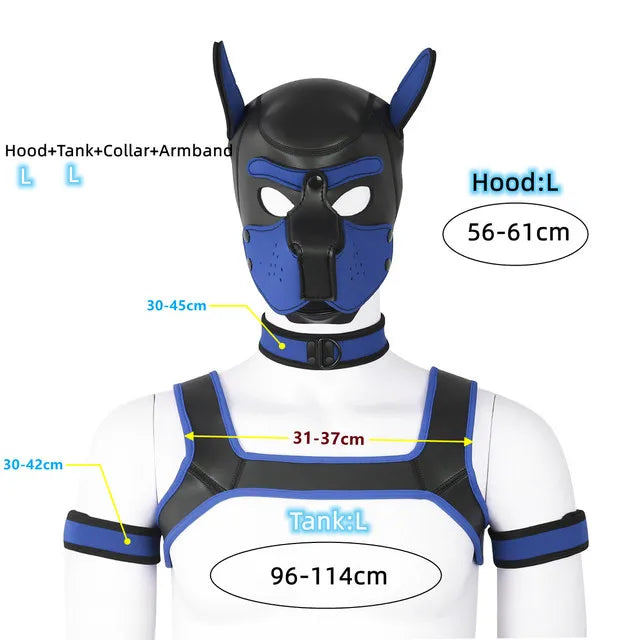 Gay Men Neoprene Puppy Hood Set for Kinks and Fetishes - pridevoyageshop.com - gay men’s bodystocking, lingerie, fishnet and fetish wear