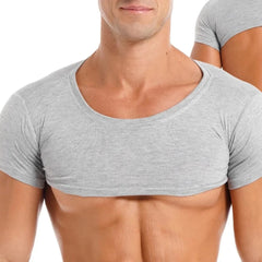a hot gay guy in gray Men's Casual Solid Crop Tops | Gay Crop Tops & Club Wear - pridevoyageshop.com - gay crop tops, gay casual clothes and gay clothes store