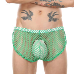 a sexy gay man in green Sexy Gay Men's Clipper Fishnet Briefs - pridevoyageshop.com - gay men’s underwear and swimwear