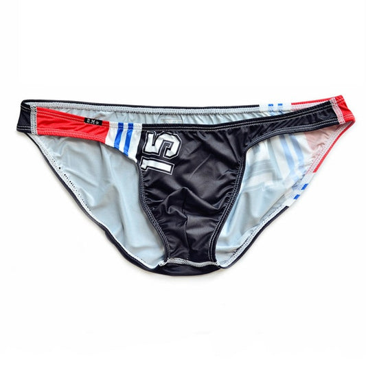 black Gay Swimwear | DM 15 Skinny Ice Silk Swim Briefs- pridevoyageshop.com - gay men’s underwear and swimwear