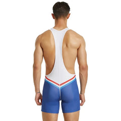 a sexy gay man in Athletic White Racerback Classic Athletic Singlet - Men's Singlets, Bodysuits, Leotard & Unitard - pridevoyageshop.com