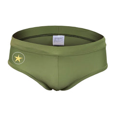 details of green Gay Swimwear | Men's Military Swim Briefs- pridevoyageshop.com - gay men’s underwear and swimwear