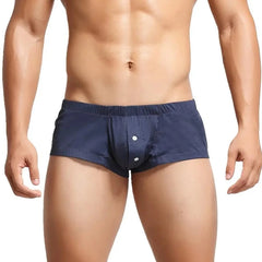 a hot gay man in dark blue SEOBEAN Lounge Boxer Shorts - pridevoyageshop.com - gay men’s underwear and swimwear
