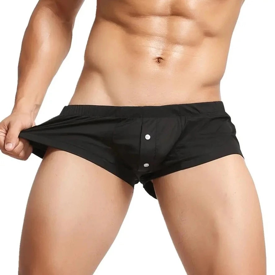 a hot gay man in black SEOBEAN Lounge Boxer Shorts - pridevoyageshop.com - gay men’s underwear and swimwear