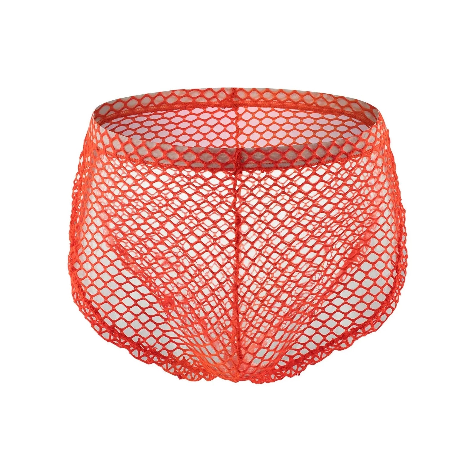 orange Sexy Gay Men's Clipper Fishnet Briefs - pridevoyageshop.com - gay men’s underwear and swimwear