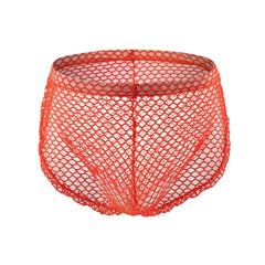 orange Sexy Gay Men's Clipper Fishnet Briefs - pridevoyageshop.com - gay men’s underwear and swimwear