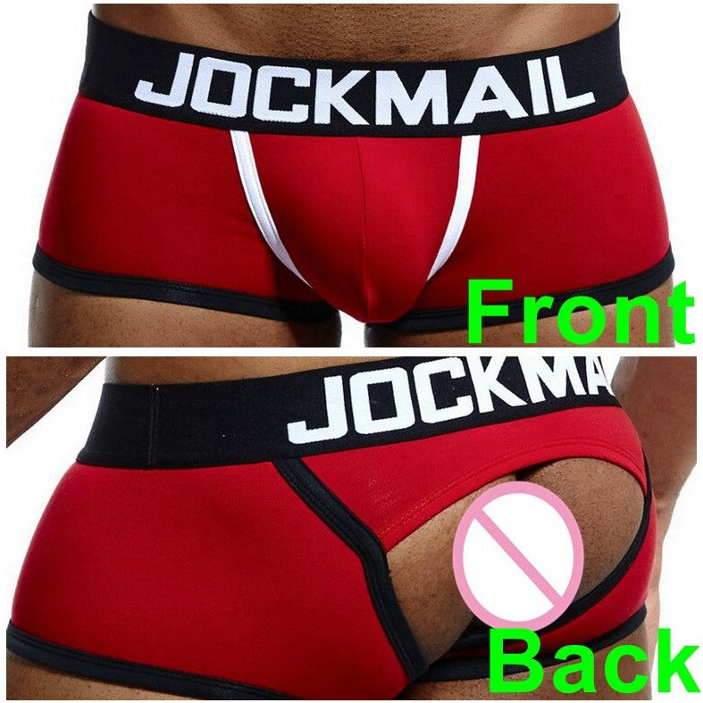 Jockmail red backless trunks