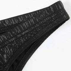details of black Metallic Stage Star Sleeveless Crop Top & Briefs | Gay Clubwear - pridevoyageshop.com - gay crop tops, gay casual clothes and gay clothes store