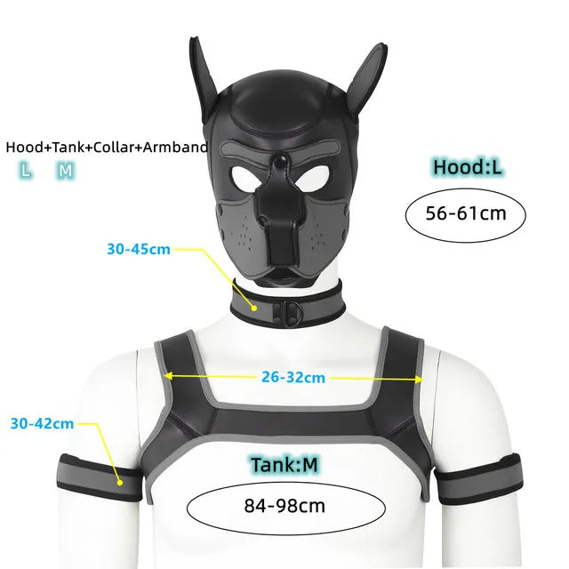 Gay Men Neoprene Puppy Hood Set for Kinks and Fetishes - pridevoyageshop.com - gay men’s bodystocking, lingerie, fishnet and fetish wear