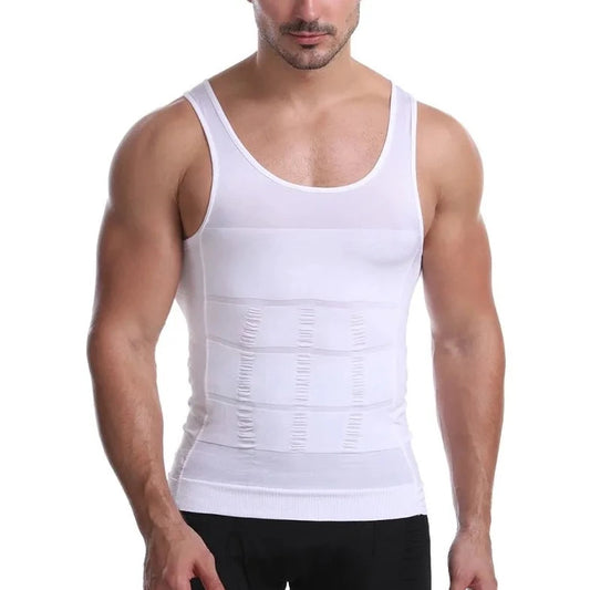 white Men's Tank Top Shaper - pridevoyageshop.com - gay men’s underwear and swimwear