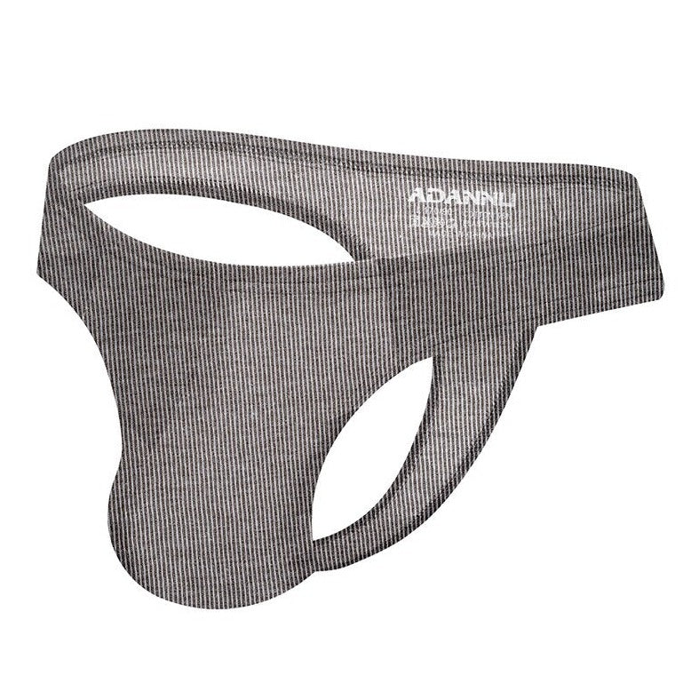 gray ADANNU - Combed Cotton Gay Thongs: Sexy Male Underwear - pridevoyageshop.com - gay men’s underwear and swimwear