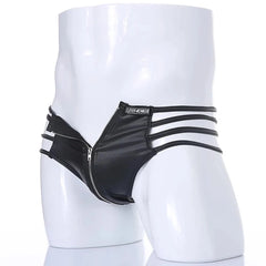 black Gay Men's Zipper Strapped Boxer Briefs - pridevoyageshop.com - gay men’s underwear and swimwear