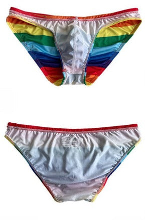 details of Gay Swimwear | DESMIIT LGBT Rainbow Swim Briefs- pridevoyageshop.com - gay men’s underwear and swimwear