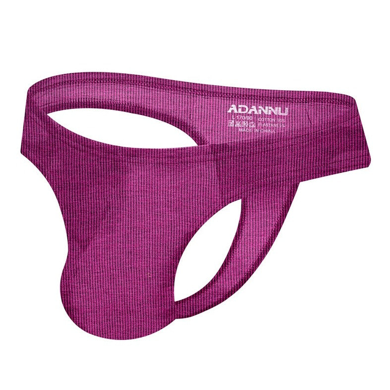 red ADANNU - Combed Cotton Gay Thongs: Sexy Male Underwear - pridevoyageshop.com - gay men’s underwear and swimwear
