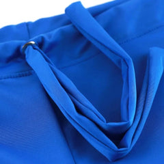 details of blue Men's Drawstring Silky Bell Bottom Sweats & Yoga Pants - pridevoyageshop.com - gay men’s underwear and swimwear
