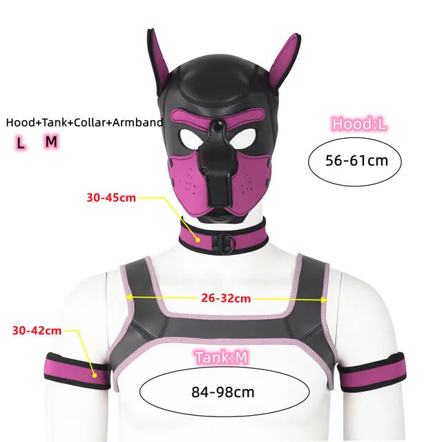 Gay Men Neoprene Puppy Hood Set for Kinks and Fetishes - pridevoyageshop.com - gay men’s bodystocking, lingerie, fishnet and fetish wear
