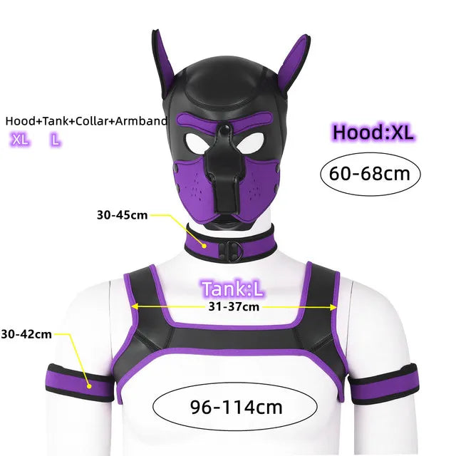 Gay Men Neoprene Puppy Hood Set for Kinks and Fetishes - pridevoyageshop.com - gay men’s bodystocking, lingerie, fishnet and fetish wear
