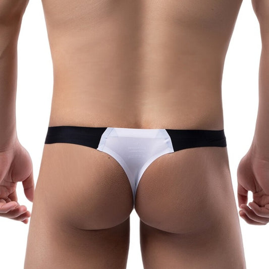 black and white Ultra-Thin Seamless Low-Rise Thongs | Gay Men Underwear- pridevoyageshop.com - gay men’s underwear and swimwear