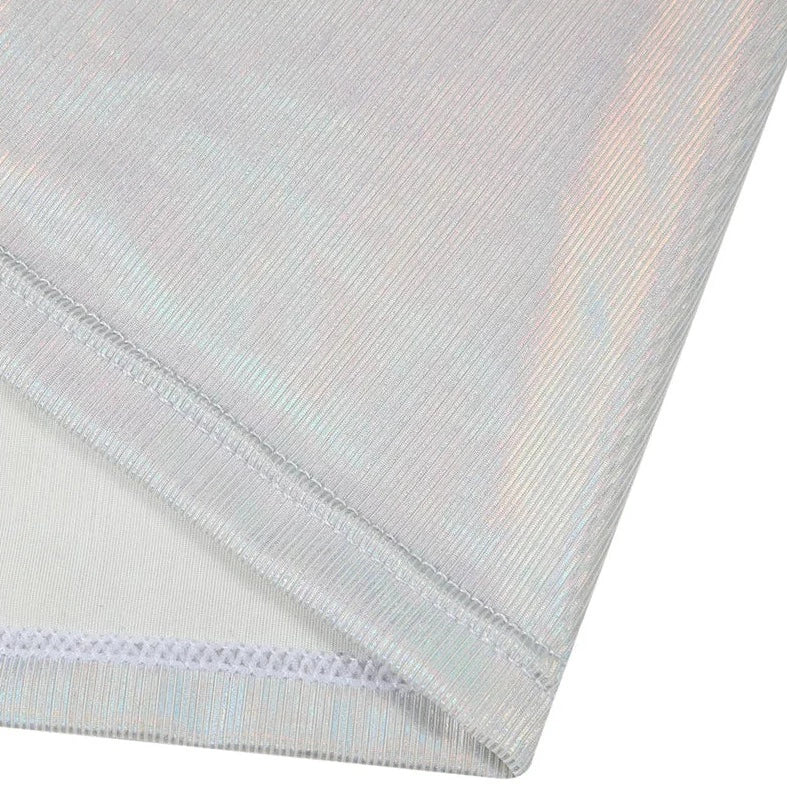 details of silver Metallic Stage Star Sleeveless Crop Top & Briefs | Gay Clubwear - pridevoyageshop.com - gay crop tops, gay casual clothes and gay clothes store
