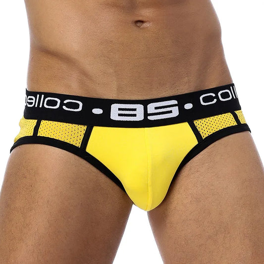 a hot gay man in yellow Men's 85 Collection Mesh Briefs - pridevoyageshop.com - gay men’s underwear and swimwear