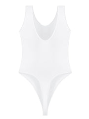 white The ’80s Shiny Thong Bodysuits - Men's Singlets, Bodysuits, Leotard & Unitard - pridevoyageshop.com