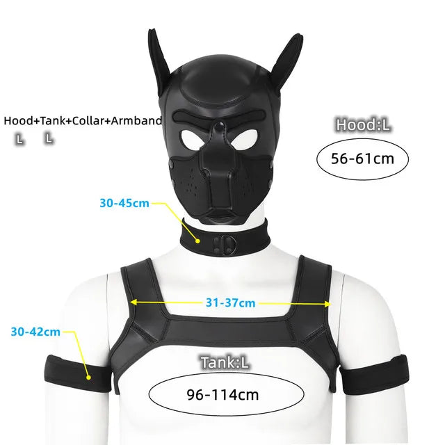 Gay Men Neoprene Puppy Hood Set for Kinks and Fetishes - pridevoyageshop.com - gay men’s bodystocking, lingerie, fishnet and fetish wear