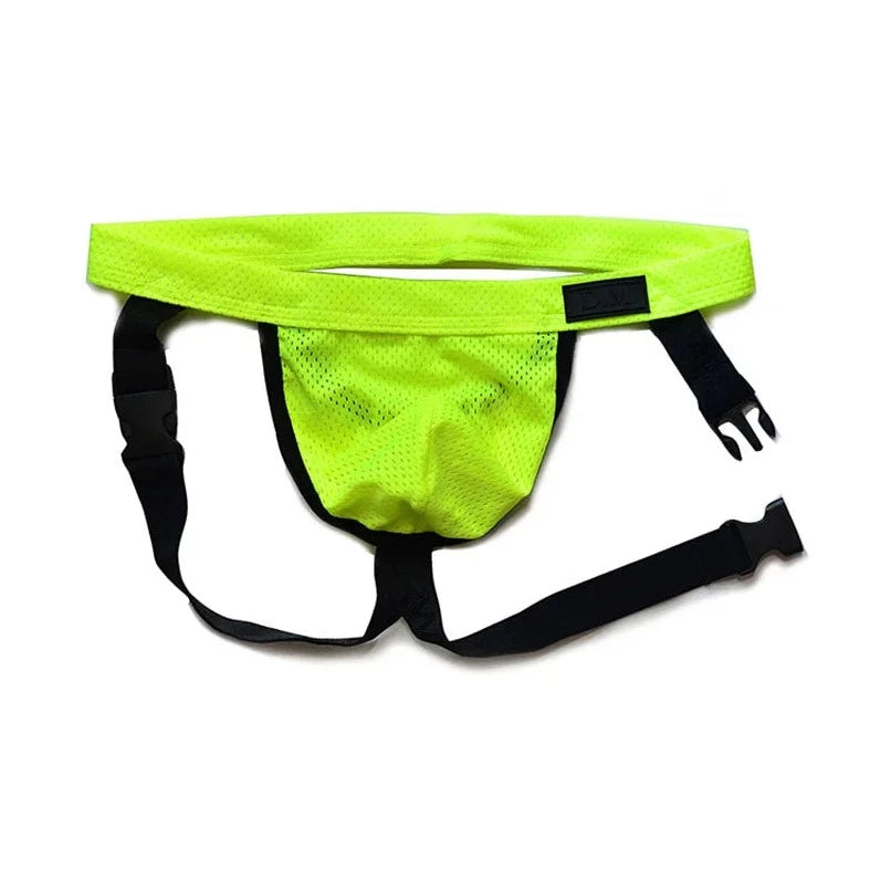 Fluorescent Green DM Men's Clipper Mesh Jockstrap - pridevoyageshop.com - gay men’s underwear and swimwear