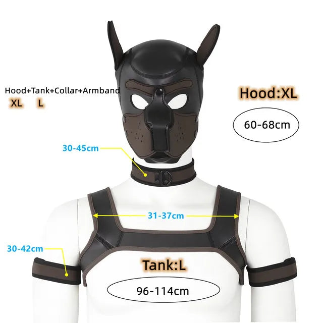 Gay Men Neoprene Puppy Hood Set for Kinks and Fetishes - pridevoyageshop.com - gay men’s bodystocking, lingerie, fishnet and fetish wear