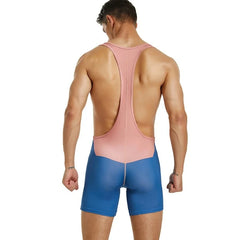 a sexy gay man in Pink Blue Classic Athletic Singlet - Men's Singlets, Bodysuits, Leotard & Unitard - pridevoyageshop.com