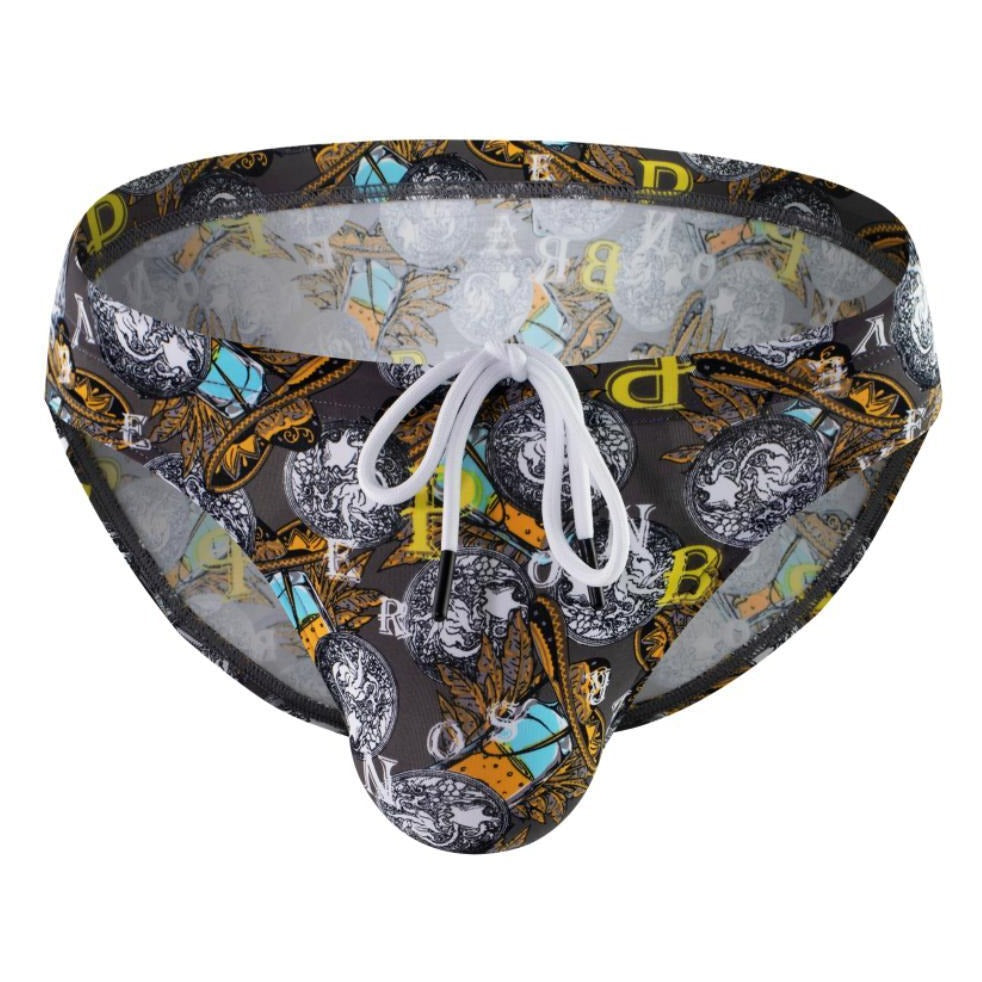 Brown BRAVE PERSON Men's Bikini Underwear: Swim Briefs with Pouch - pridevoyageshop.com - gay men’s underwear and swimwear
