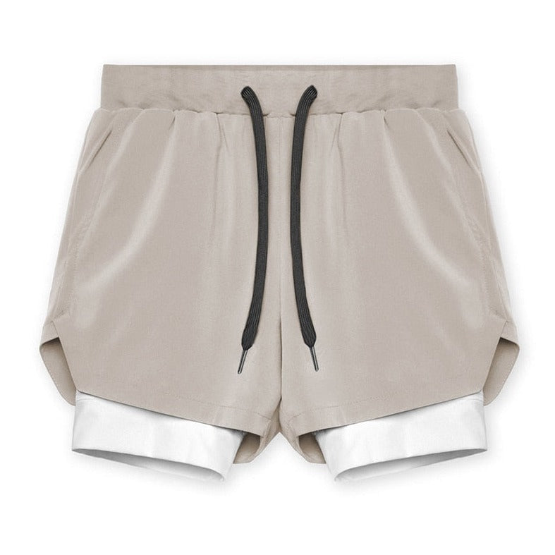 Light card white Men's Built In Compression Workout Shorts | Gay Shorts - Men's Activewear, gym short, sport shorts, running shorts- pridevoyageshop.com