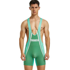 a sexy gay man in Full Green Classic Athletic Singlet - Men's Singlets, Bodysuits, Leotard & Unitard - pridevoyageshop.com