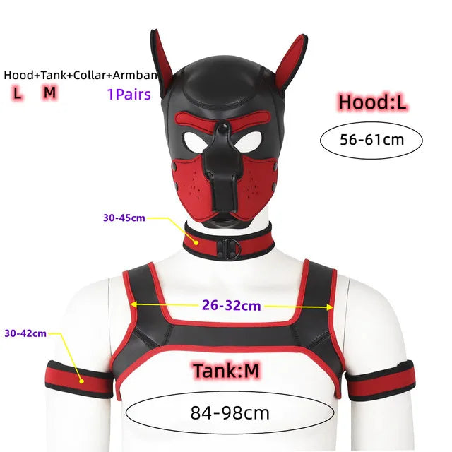 Gay Men Neoprene Puppy Hood Set for Kinks and Fetishes - pridevoyageshop.com - gay men’s bodystocking, lingerie, fishnet and fetish wear