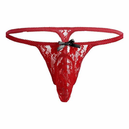 red Men's Plus Size Desire Garden Lace Thong - pridevoyageshop.com - gay men’s bodystocking, lingerie, fishnet and fetish wear