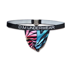 Color Zebra DM Gay Men's Animal Print Thong - pridevoyageshop.com - gay men’s underwear and swimwear