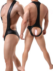 Men's Kinky Leather Jockstrap Bodysuit: Leather Lingerie for Men- pridevoyageshop.com - gay men’s harness, lingerie and fetish wear