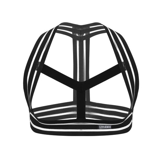 Black Multi-Strap Elastic Chest Harness: Sexy Clubwear for Men- pridevoyageshop.com - gay men’s harness, lingerie and fetish wear